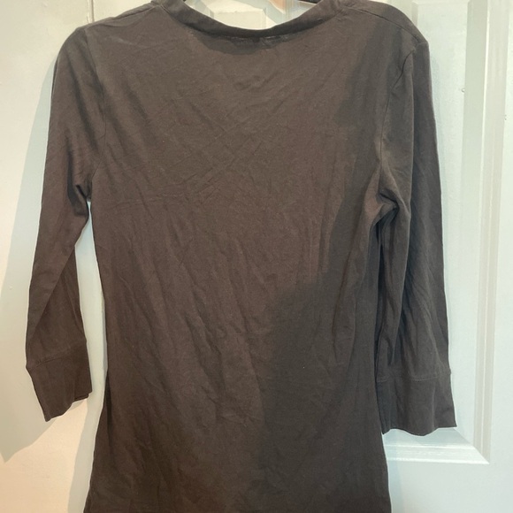 GAP Dark Brown Polo Shirt 3/4 Sleeves - Picture 4 of 4